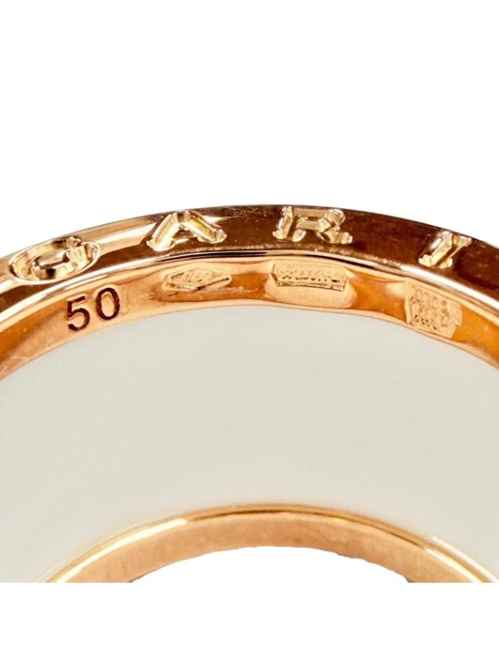 Bvlgari B-zero One Ring 750 Ceramic Pink Gold White